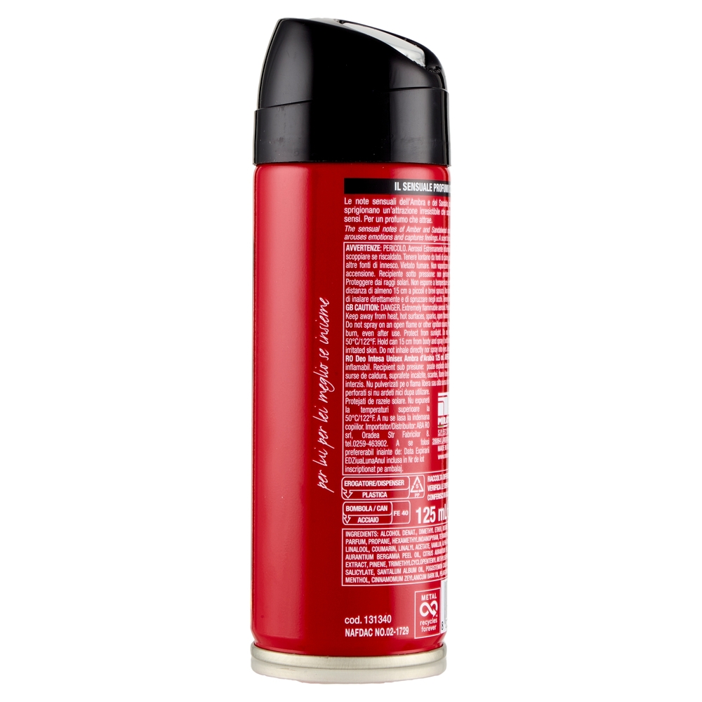 Intesa Sex Unisex Parfum Deodorant Ambra d'Arabia 125 mL